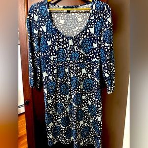 Blue bright flower cotton dress from Boden. UK size 8, US size 2/4. Above knee.